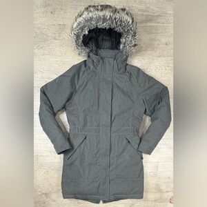 The North Face HyVent Arctic Parka Womens Medium Goose Down Jacket Faux Fur Hood